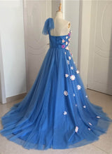 One Shoulder Prom Dresses A-line Long Hand-Made Flower Long Prom Dress Fashion Evening Dress JKL1591|Annapromdress