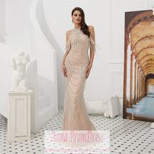 Sparkly Prom Dresses Scoop Sheath Back Slit Beaded Prom Dress Sexy Evening Dress JKL1604|Annapromdress