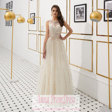Sparkly Prom Dresses Scoop Aline Key Hole Back Beaded Long Gorgeous Prom Dress JKL1610|Annapromdress