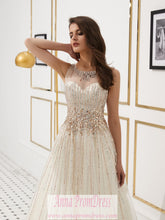 Sparkly Prom Dresses Scoop Aline Key Hole Back Beaded Long Gorgeous Prom Dress JKL1610|Annapromdress