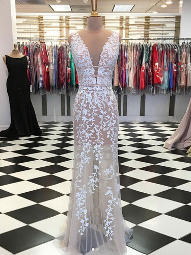 Beautiful Prom Dresses with Straps Aline See Through Open Back Appliques Long Prom Dress JKL1627|Annapromdress