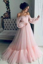 Long Sleeve Prom Dresses Aline Fairy Tulle Long Prom Dress Fashion Evening Dress JKL1631|Annapromdress