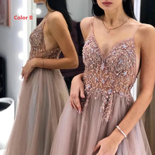 Sparkly Prom Dresses Aline Spaghetti Straps Long Grey Prom Dress Fashion Evening Dress JKL1635|Annapromdress