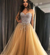 Sparkly Prom Dresses Sweetheart Aline Beaded Rhinestone Long Sexy Prom Dress JKL1662|Annapromdress
