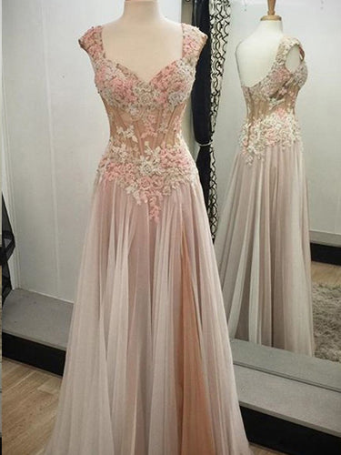 Chic Prom Dresses Sweetheart A Line Cape Sleeve Long Prom Dress Slit Evening Dress JKL1675|Annapromdress