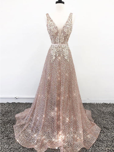 Sparkly Prom Dresses with Straps Aline Long Prom Dress Lace Evening Dress JKL1679|Annapromdress