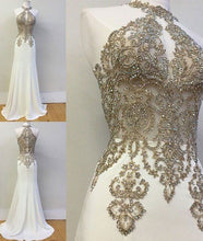 Beautiful Ivory Prom Dresses High Neck Sheath/Column Long Prom Dress/Evening Dress JKL168
