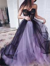 Beautiful Prom Dresses Sweetheart A Line Sweep Train Long Black Prom Dress JKL1688|Annapromdress