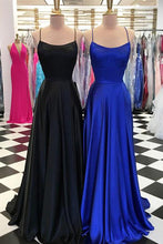 Cheap Prom Dresses with Spaghetti Straps Aline Long Slit Royal Blue Prom Dress JKL1691|Annapromdress