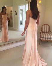 One Shoulder Prom Dresses Sheath Blushing Pink Long Cheap Simple Prom Dress JKL1698|Annapromdress