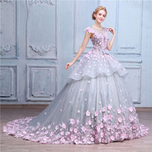 Luxury Prom Dresses Scoop Ball Gown Lace Hand-Made Flower Prom Dress/Evening Dress JKL170