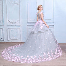 Luxury Prom Dresses Scoop Ball Gown Lace Hand-Made Flower Prom Dress/Evening Dress JKL170