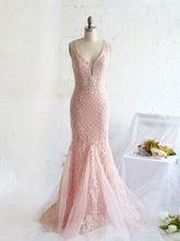 Beautiful Prom Dresses with Straps Mermaid Open Back Pink Prom Dress Long Evening Dress JKL1704|Annapromdress