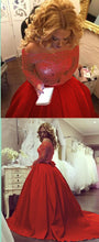 Ball Gown Prom Dresses Scoop Long Sleeve Short Train Satin Sexy Prom Dress/Evening Dress JKL174|Annapromdress