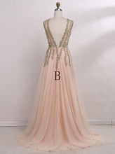 Beautiful Prom Dresses V-neck Slit Sexy Rhinestone Prom Dress/Evening Dress JKL175