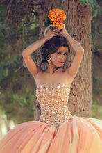 Ball Gown Prom Dresses Sweetheart Floor-length Tulle Rhinestone Prom Dress/Evening Dress JKL177