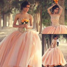 Ball Gown Prom Dresses Sweetheart Floor-length Tulle Rhinestone Prom Dress/Evening Dress JKL177