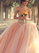 Ball Gown Prom Dresses Sweetheart Floor-length Tulle Rhinestone Prom Dress/Evening Dress JKL177