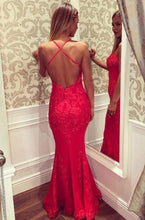 Sexy Red Prom Dresses Criss-cross Straps Trumpet/Mermaid Long Prom Dress/Evening Dress JKL181