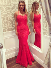 Sexy Red Prom Dresses Criss-cross Straps Trumpet/Mermaid Long Prom Dress/Evening Dress JKL181