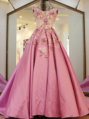 Beautiful Prom Dresses Scoop Sweep/Brush Train Lilac Appliques Prom Dress/Evening Dress JKL183