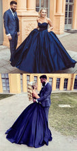 Ball Gown Prom Dresses Sweetheart Burgundy Dark Navy Long Chic Prom Dress/Evening Dress JKL201|Annapromdress