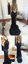 Black Prom Dresses Halter Trumpet/Mermaid Short Train Sexy Long Prom Dress/Evening Dress JKL205