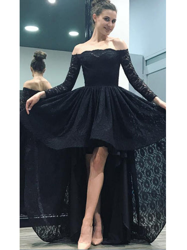Sexy High-low Prom Dresses Off-the-shoulder Asymmetrical Long Prom Dress/Evening Dress JKL210