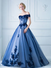 Chic Prom Dresses Off-the-shoulder Ball Gown Floor-length Prom Dress/Evening Dress JKL218|Annapromdress
