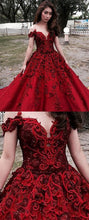 Sexy Prom Dresses Scoop Ball Gown Burgundy Long Prom Dress/Evening Dress JKL219|Annapromdress