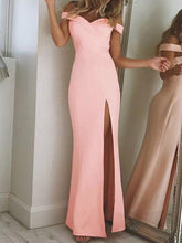 Long Prom Dress Sheath/Column Floor-length Pink Black Prom Dress/Evening Dress JKL228