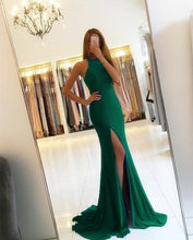 Sexy Prom Dresses Halter Short Train Roayl Blue Slit Prom Dress/Evening Dress JKL238