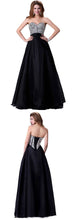 Sexy Black Prom Dresses Rhinestone A-line Lace-up Floor-length Prom Dress/Evening Dress JKL242