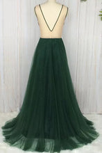 Cheap Green Prom Dresses V-neck Floor-length Ruffles Sexy Prom Dress/Evening Dress JKL244