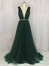 Cheap Green Prom Dresses V-neck Floor-length Ruffles Sexy Prom Dress/Evening Dress JKL244