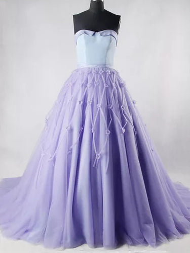 Ball Gown Prom Dresses Sweetheart Sweep/Brush Train Hand-Made Flower Prom Dress/Evening Dress JKL250