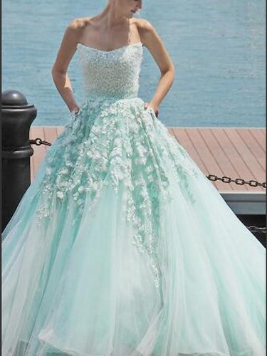 Luxury Prom Dresses Sweetheart Sweep/Brush Train Sage Prom Dress/Evening Dress JKL253