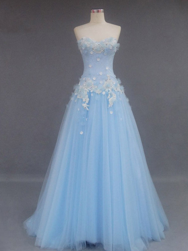 Beautiful Prom Dress Sweetheart Light Sky Blue Long Prom Dress/Evening Dress JKL254