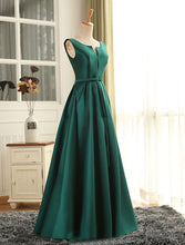 Cheap Prom Dresses Sexy Scoop Dark Green Satin Long Prom Dress/Evening Dress JKL259