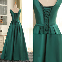 Cheap Prom Dresses Sexy Scoop Dark Green Satin Long Prom Dress/Evening Dress JKL259