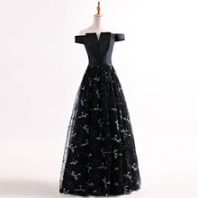 Black Prom Dresses Sexy Off-the-shoulder Tulle Long Prom Dress/Evening Dress JKL264