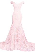 Trumpet/Mermaid Prom Dresses Off-the-shoulder Appliques Tulle Sexy Prom Dress/Evening Dress JKL265
