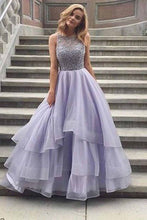 Chic Prom Dresses A-line Scoop Floor-length Sexy Prom Dress/Evening Dress JKL274