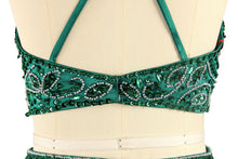 Two Piece Prom Dresses A-line Halter Floor-length Hunter Green Prom Dress/Evening Dress JKL279