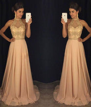 Sexy Prom Dresses High Neck Rhinestone Chiffon Long Prom Dress/Evening Dress JKL297