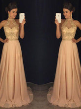 Sexy Prom Dresses High Neck Rhinestone Chiffon Long Prom Dress/Evening Dress JKL297