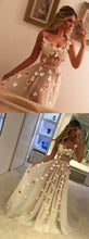 Beautiful Prom Dresses A-line Floor-length Hand-Made Flower Sexy Prom Dress/Evening Dress JKL298