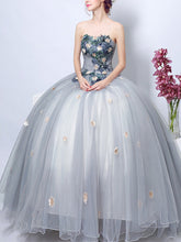 Chic Prom Dresses Strapless Floor-length Appliques Chic Prom Dress/Evening Dress JKL299