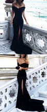 Sexy Prom Dresses Off-the-shoulder Sheath/Column Long Black Prom Dress/Evening Dress JKL300