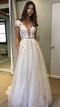 Sexy Prom Dresses Ivory Appliques Floor-length Tulle Prom Dress/Evening Dress JKL302